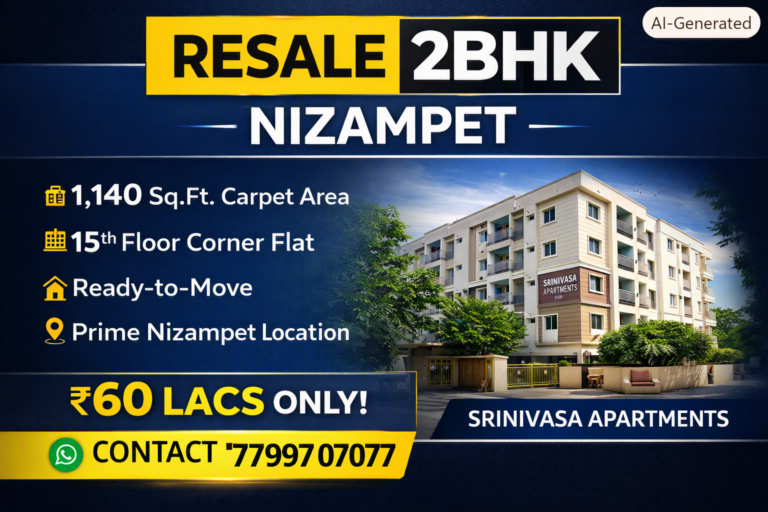 2BHK Flat for Sale – Srinivasa Apartments, Nizampet | Resale